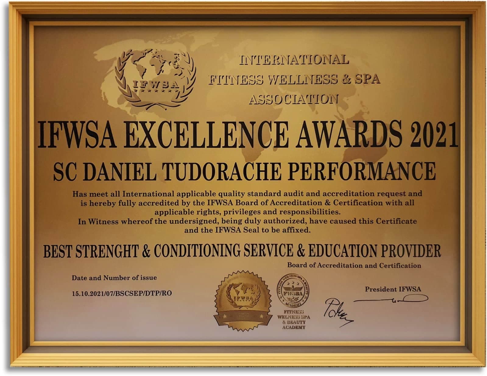 Certificate of Excellence